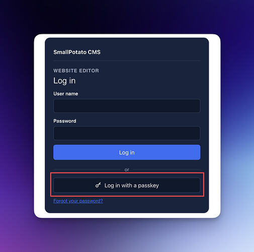 smallpotato-passkey-login